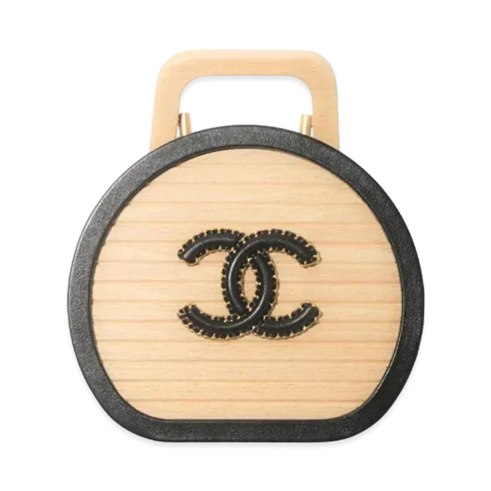 CHANEL Small Vanity Case Beachwood & Calfskin "Beige/Black"