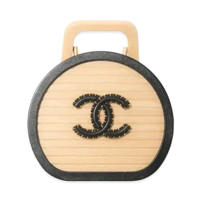 CHANEL Small Vanity Case Beachwood & Calfskin "Beige/Black"