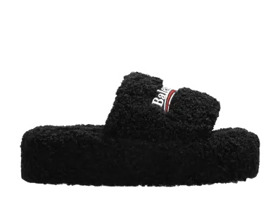 BALENCIAGA Women's Furry Platform "Black"