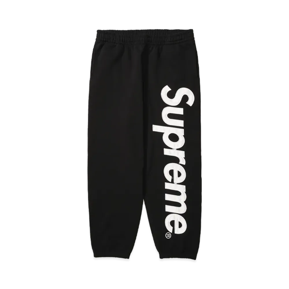 Supreme Satin Applique Sweatpant (25FW) "Black"