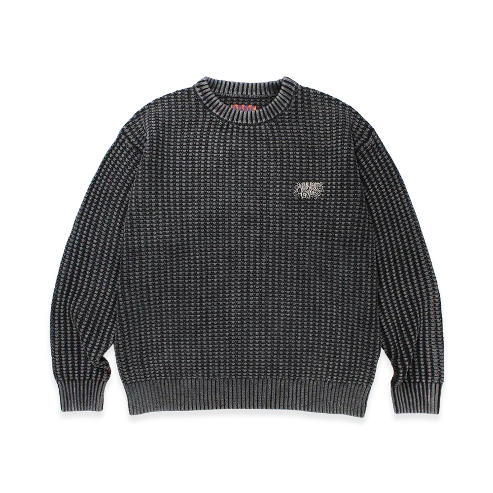 APHRODITEGANG Bleach Cotton Knit Sweater "Black"