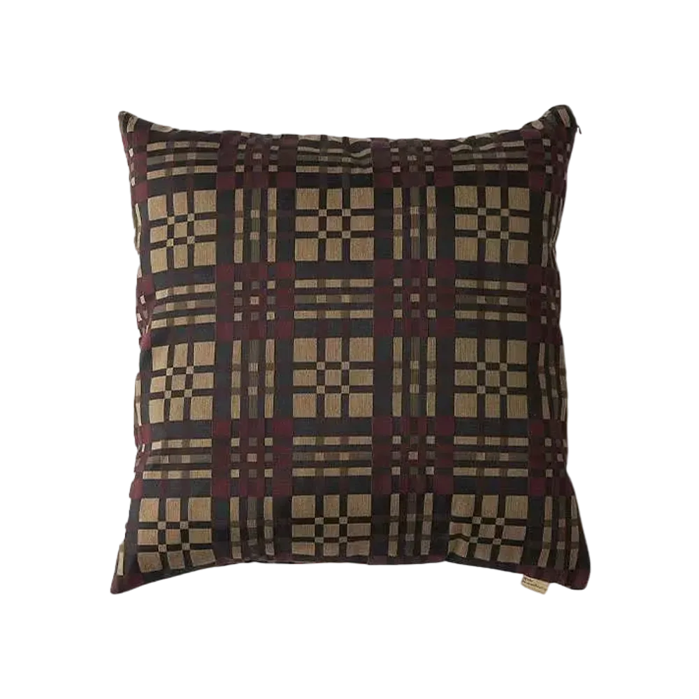 White Mountaineering 3D CHECK JACQUARD CUSHION "BEIGE"