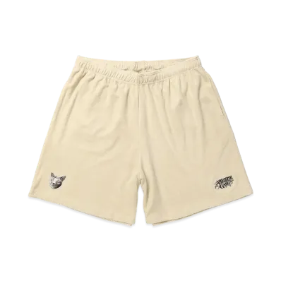 APHRODITEGANG Ryu Embroidery Pile Shorts "Off White"