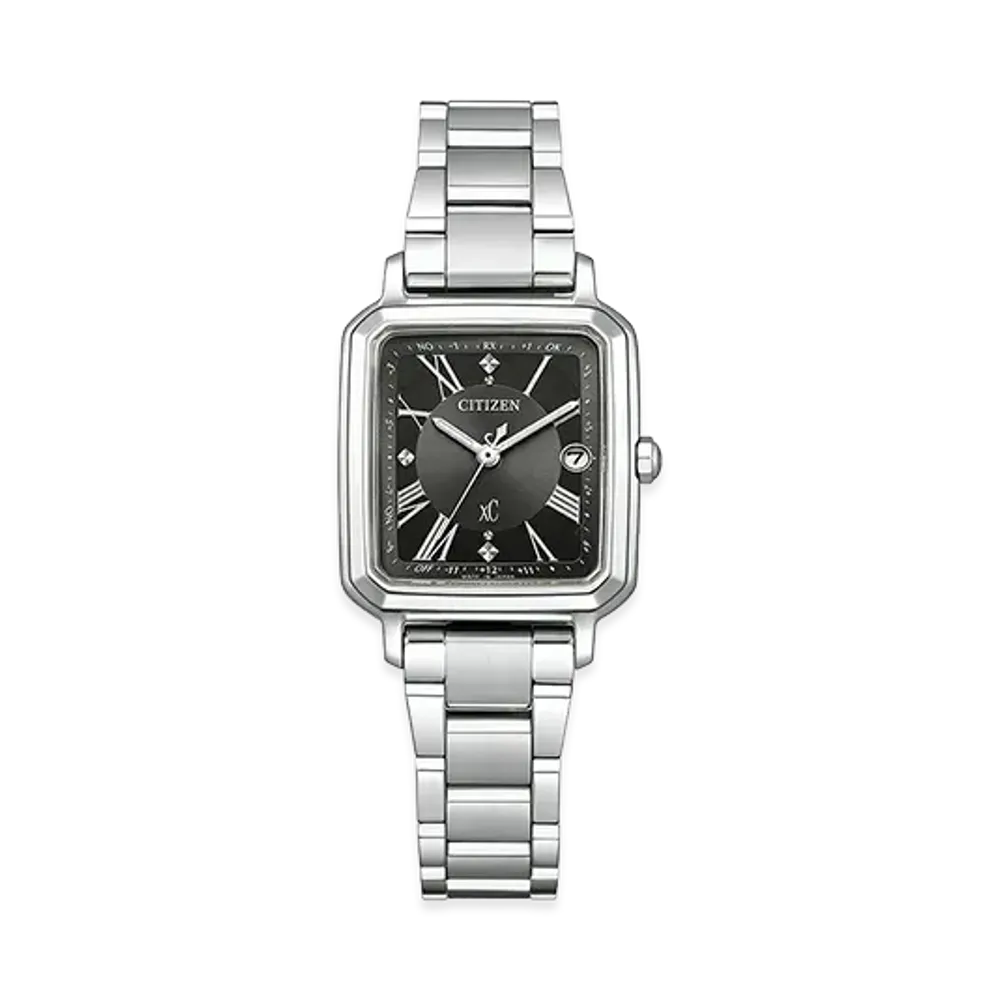 CITIZEN Women's XC Hikari Collection Eco-Drive with Interchangeable Strap Super Titanium "Silver/Black"