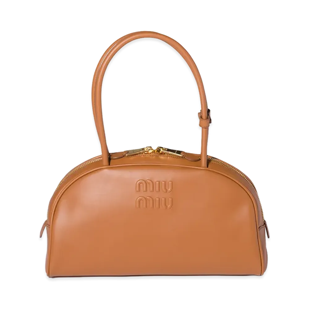 MIU MIU Beau Leather Bag "Cognac Brown"