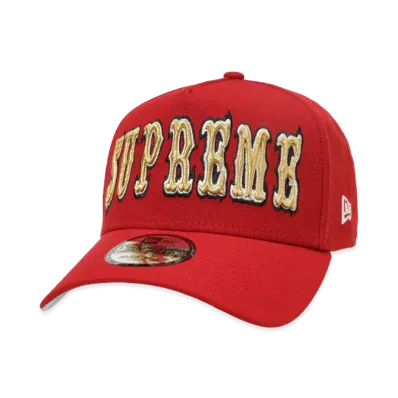 Supreme Gothic Outline Adjustable New Era "Red"