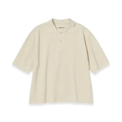 AURALEE High Gauge Pique Polo "Ivory"