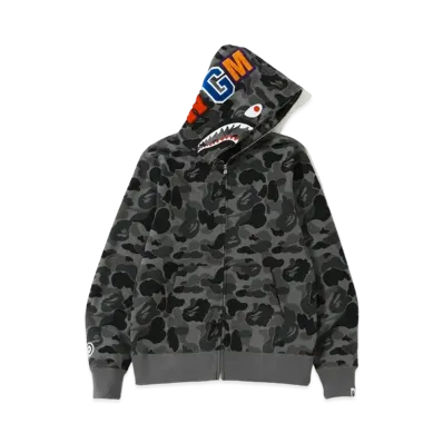 A BATHING APE ABC Camo Shark Full Zip Hoodie "Black"