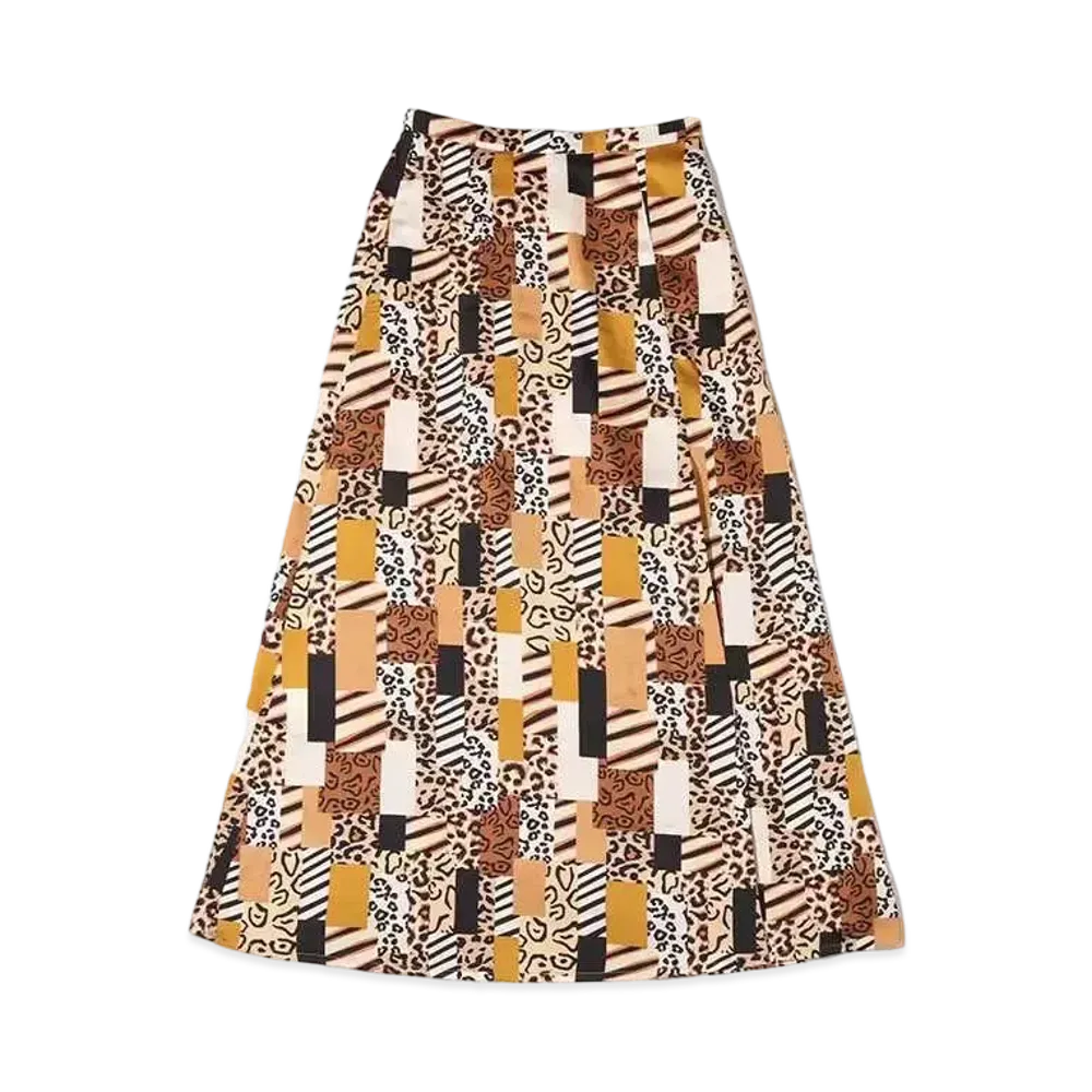 atmos pink Animal Print Long Skirt "Brown"