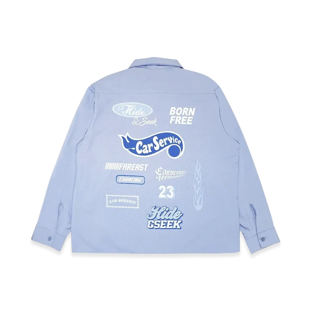 Hide and Seek x Carservice Work L/S Shirt "Sax"