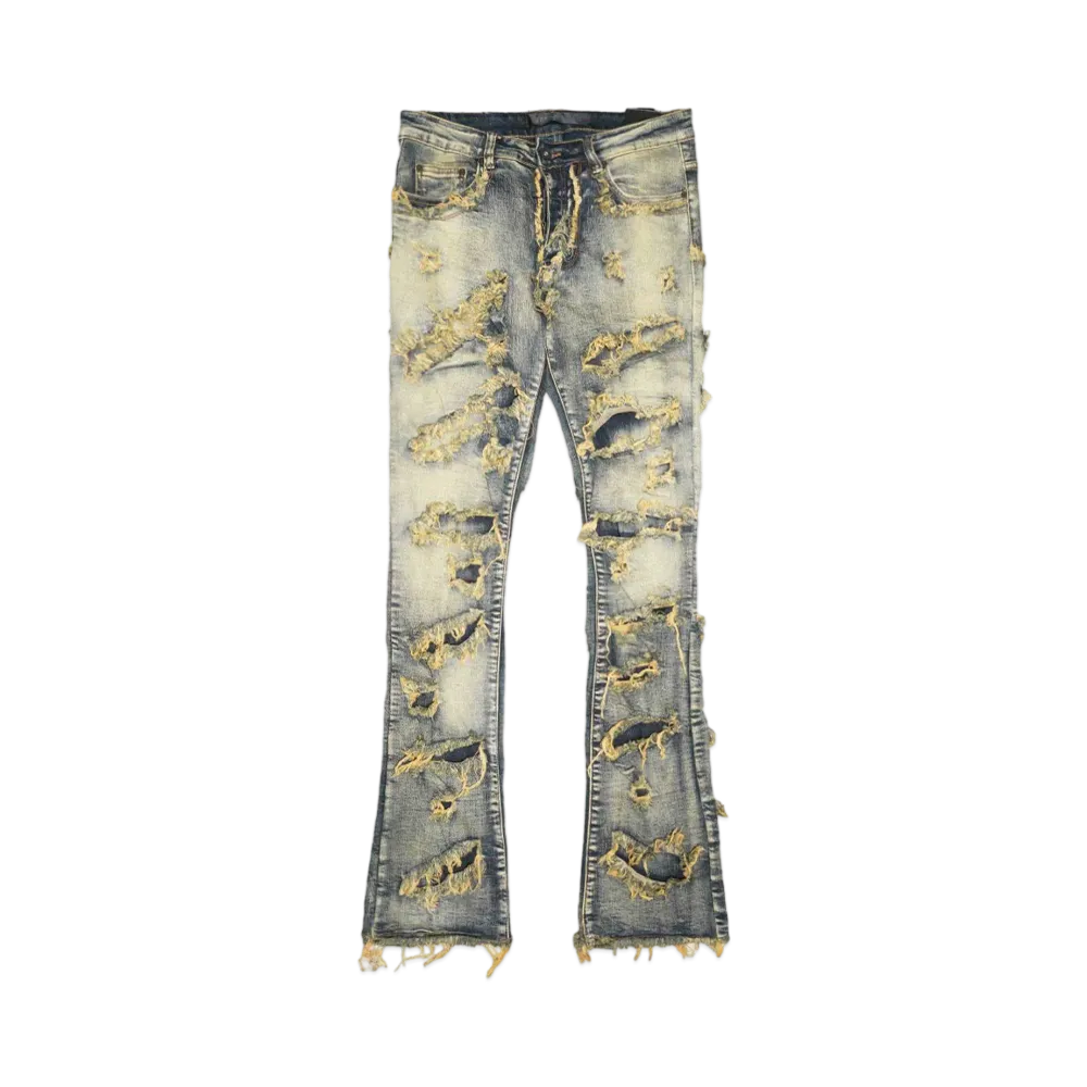 VALABASAS "EYEORE" DARK VINTAGE WASH STACKED FLARE JEAN "DARK VINTAGE WASH"