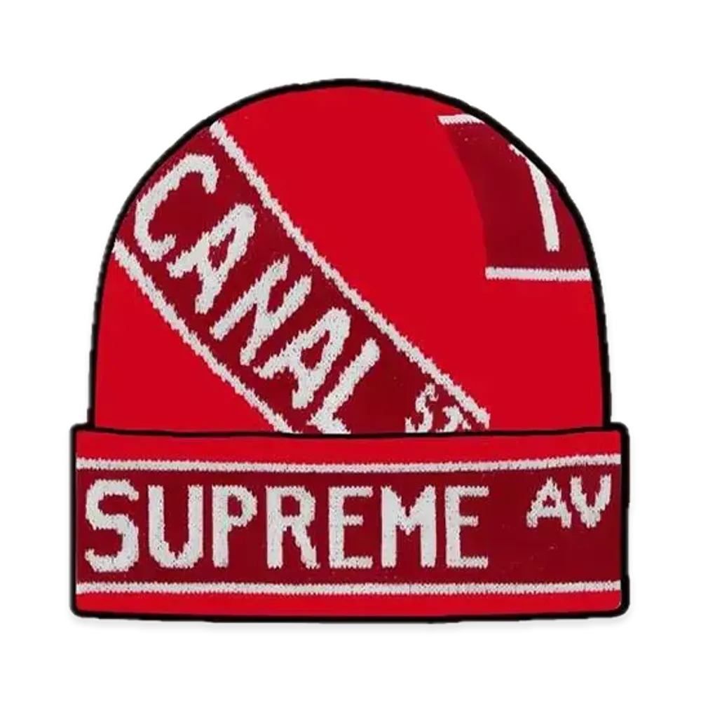 Supreme Street Signs Beanie "Red"