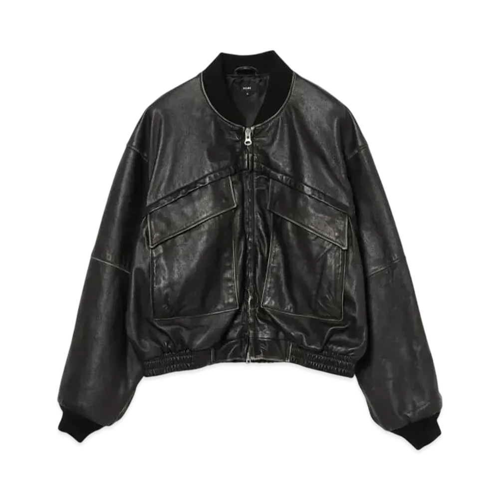 BEAMS Distressed Leather Short Blouson "Brown"