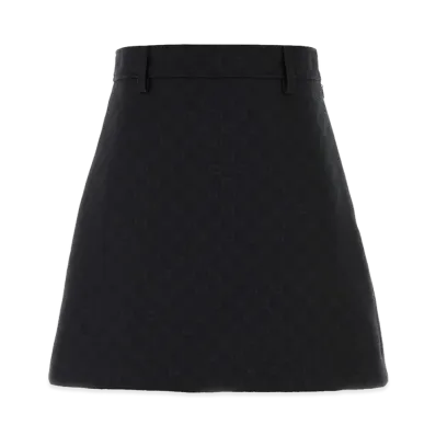 GUCCI Women's GG Cotton Blend Mini Skirt "Black"