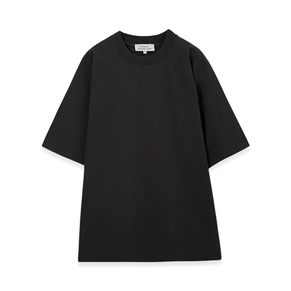 STUDIO NICHOLSON Crew Neck T-Shirt Harlow "Black"