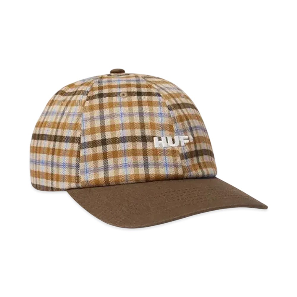 HUF Shadow Plaid 6 Panel CV Hat "Brown"