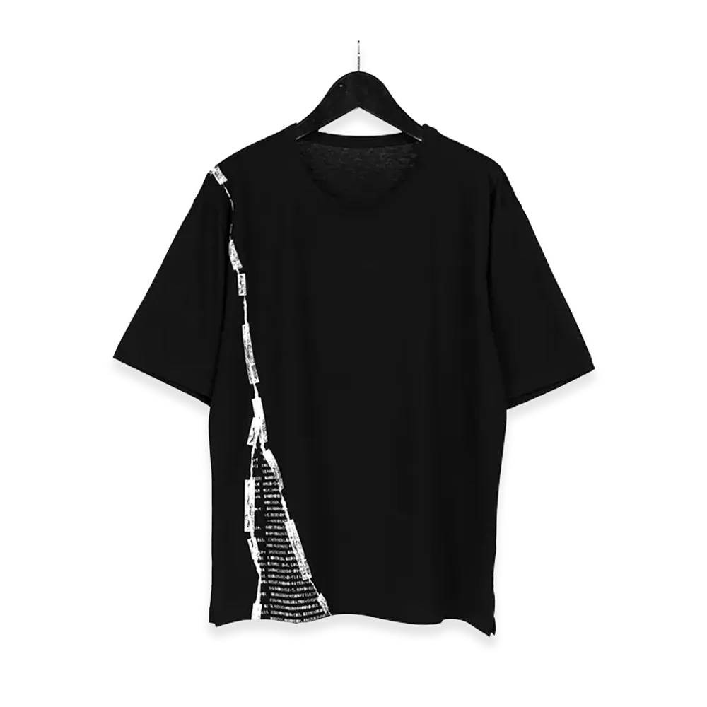 Ground Y Motojiro Kjii Tape Jersey Short Sleeve Big Tee "Black"