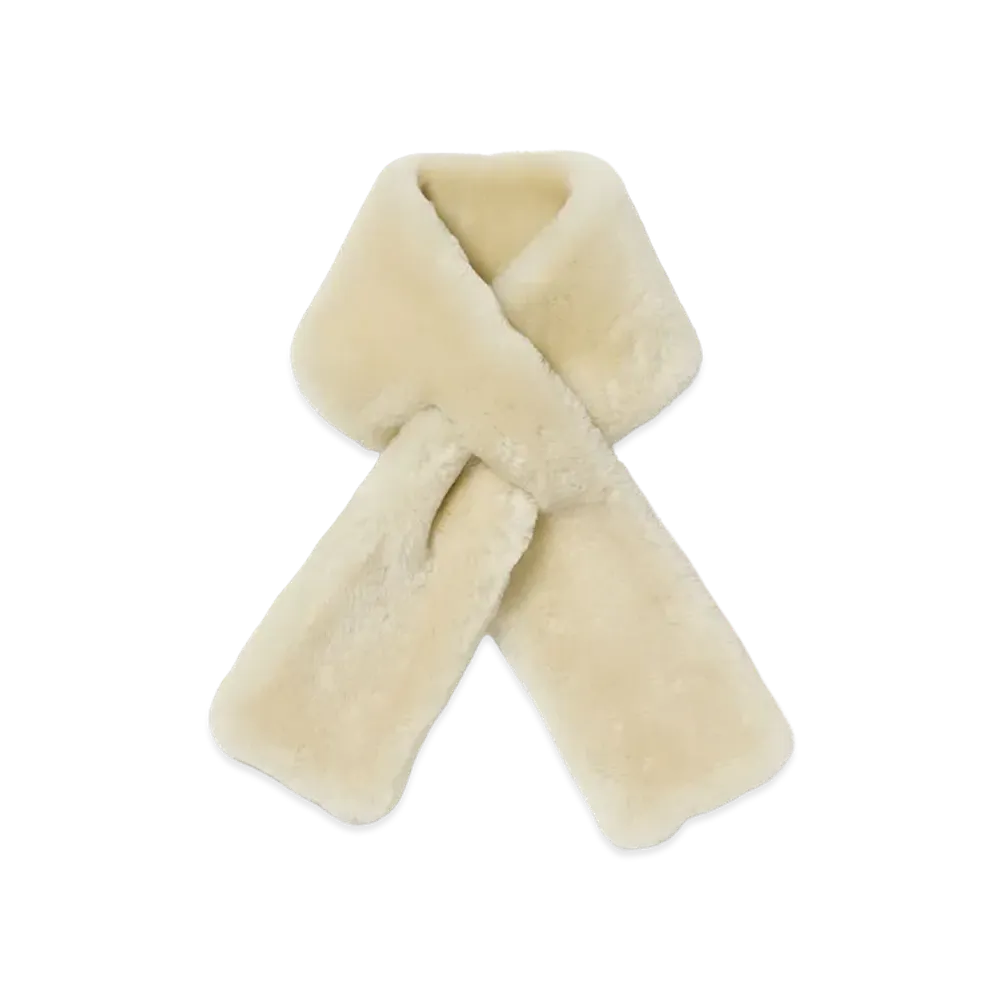 AURALEE Straight Merino Mouton Fur Stole "Beige"