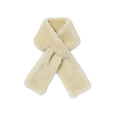 AURALEE Straight Merino Mouton Fur Stole "Beige"