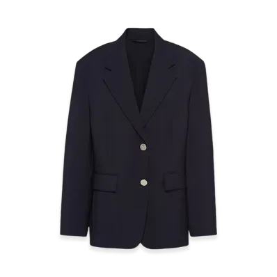 PRADA Women's Single-Breasted Light Mohair Jacket "Navy"