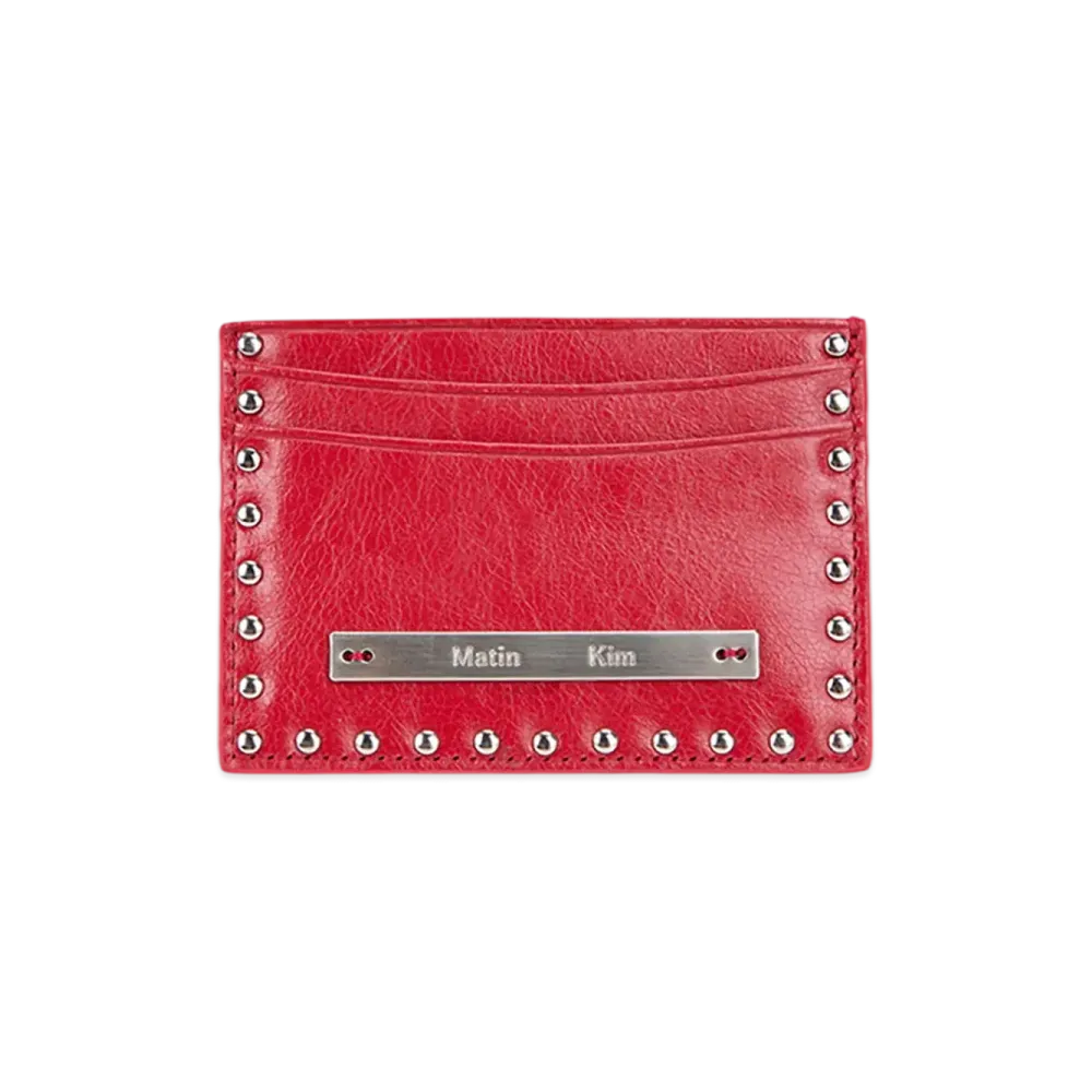 Matin Kim Western Stud Card Wallet "Red"