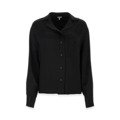 LOEWE Women's Satin Oversize Shirt "Black"