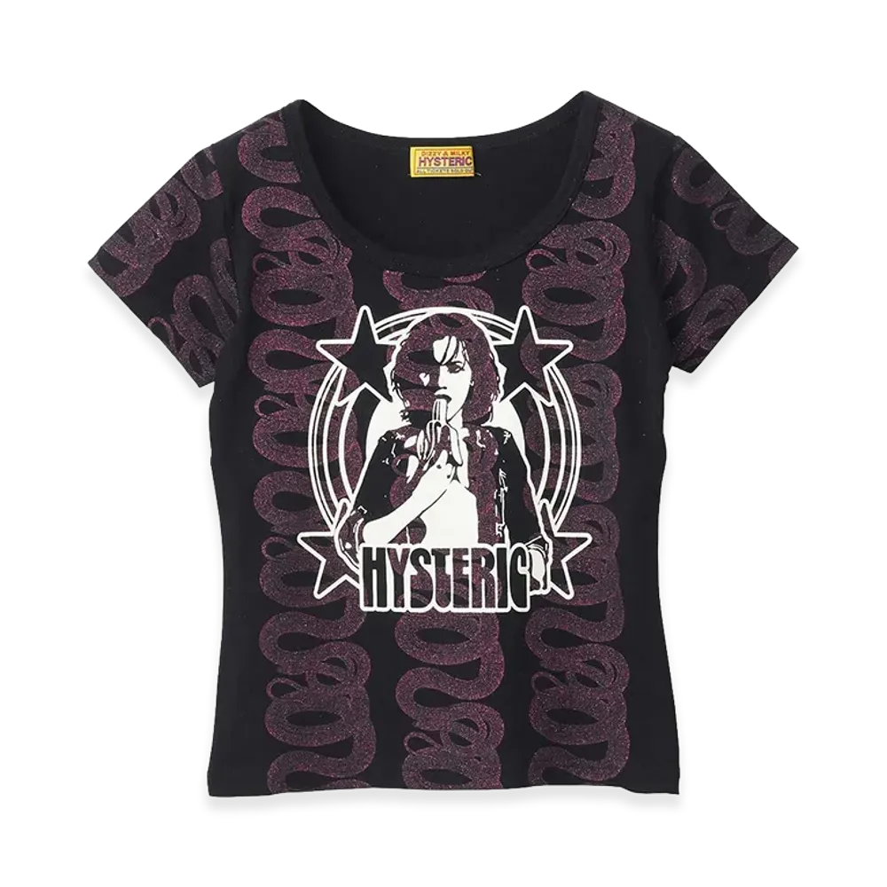 HYSTERIC GLAMOUR Women's Banana Girl Baby T-Shirt "Pink"