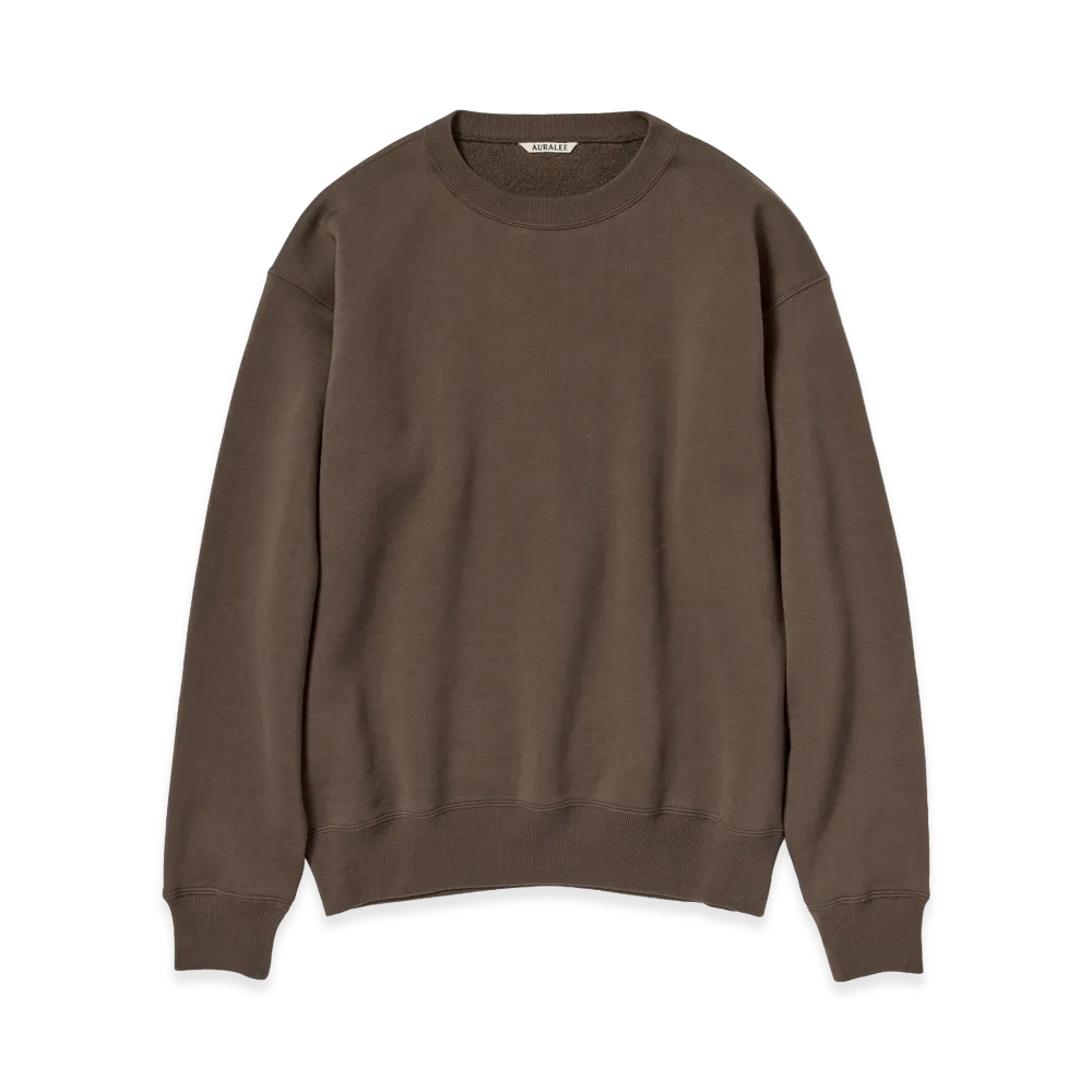 AURALEE Smooth Soft Sweat P/O "Dark Brown"