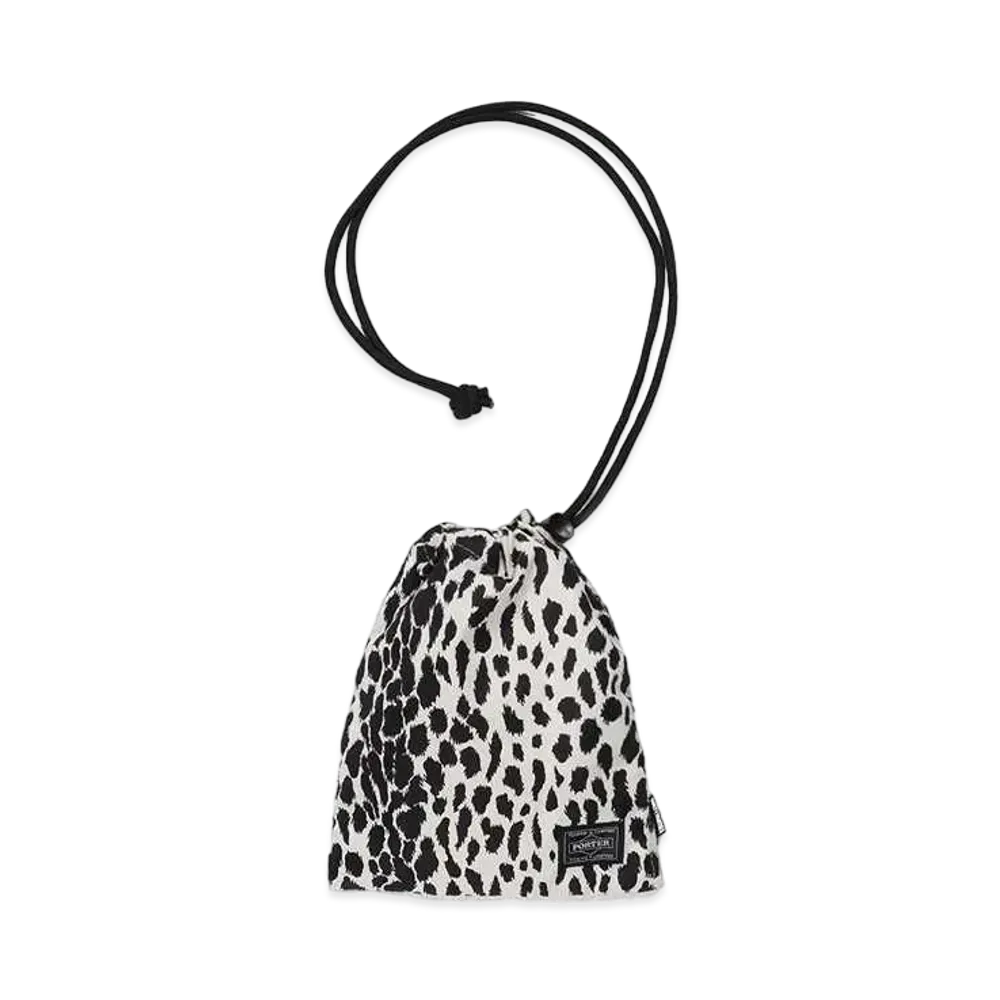 WACKO MARIA PORTER / Leopard Shoulder Pouch "White"