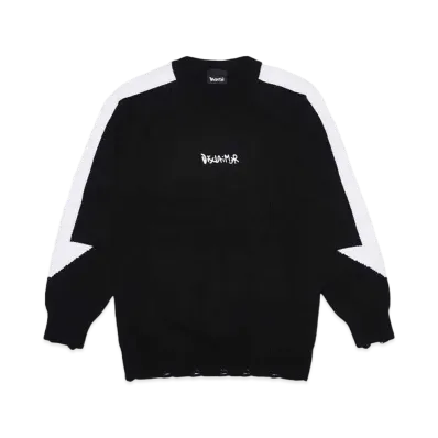 DISCLAIMER MAGLIA UOMO GIROCOLLO IN TRICOT "NERO"