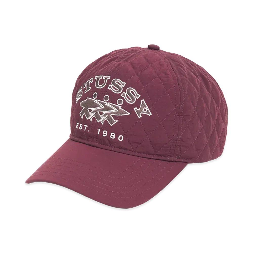 Stussy Quilted Surfwalk Snapback Cap "Wine"