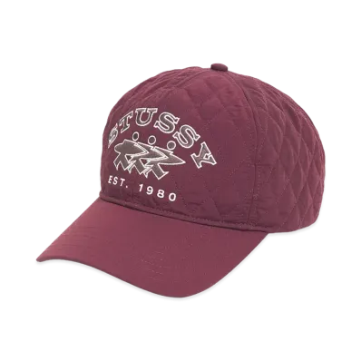 Stussy Quilted Surfwalk Snapback Cap "Wine"
