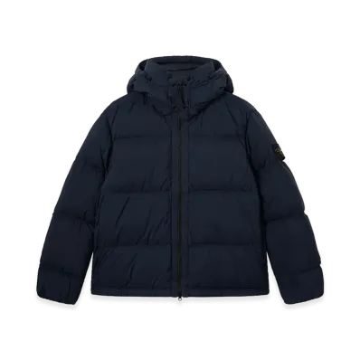 Stone Island Tear-Resistan Down Jacket with Detachable Hood "Blue"