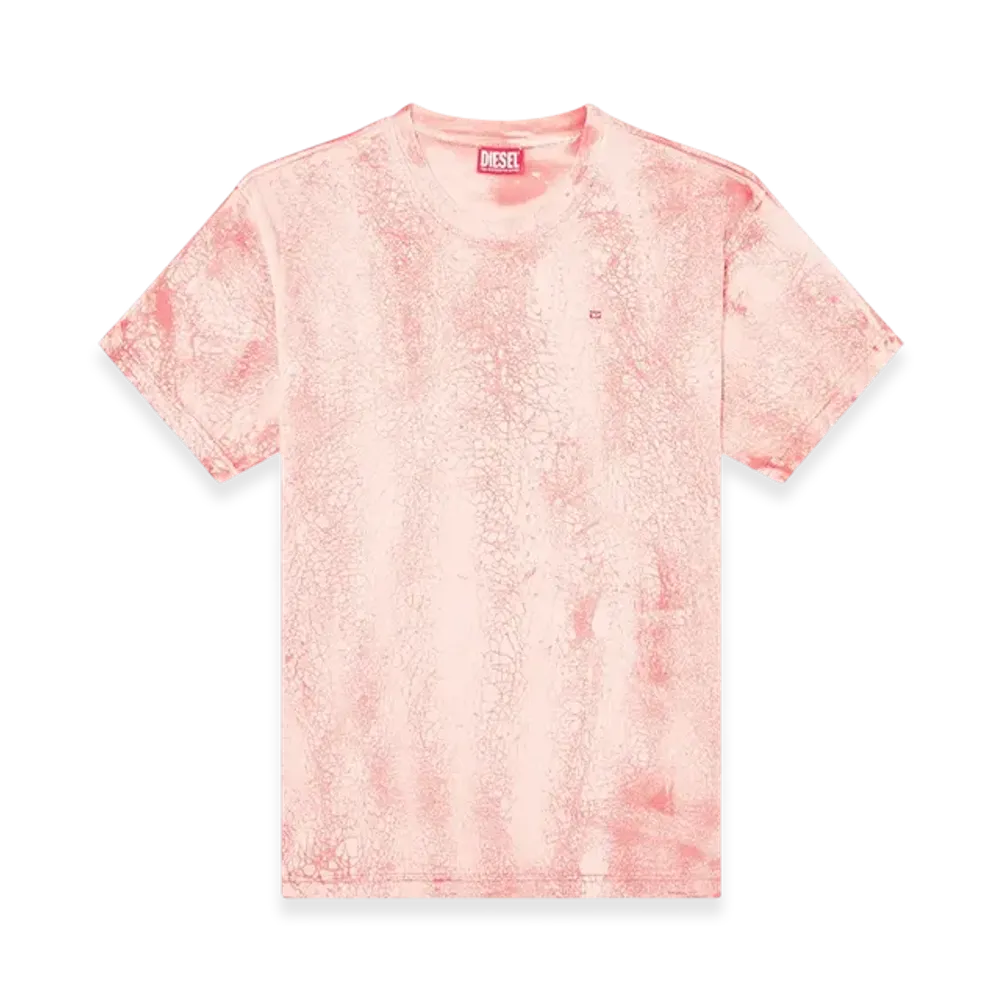 Diesel T-Norm-T8 T-Shirt In Waxed Jersey "Pink"