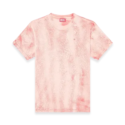 Diesel T-Norm-T8 T-Shirt In Waxed Jersey "Pink"