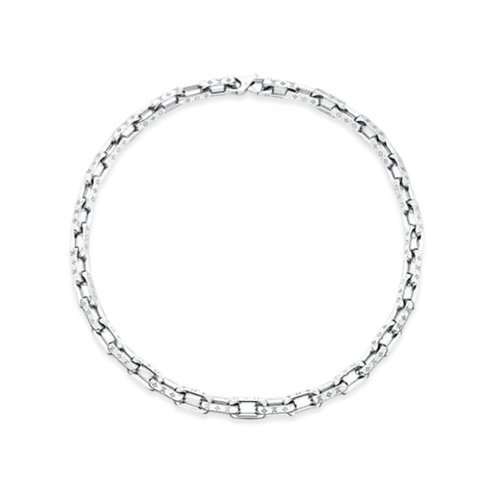 Louis Vuitton Monogram Chain Necklace "Silver"