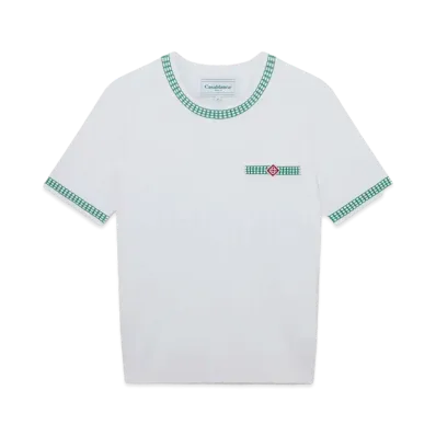 Casablanca Rib Effect Crew Top "White"