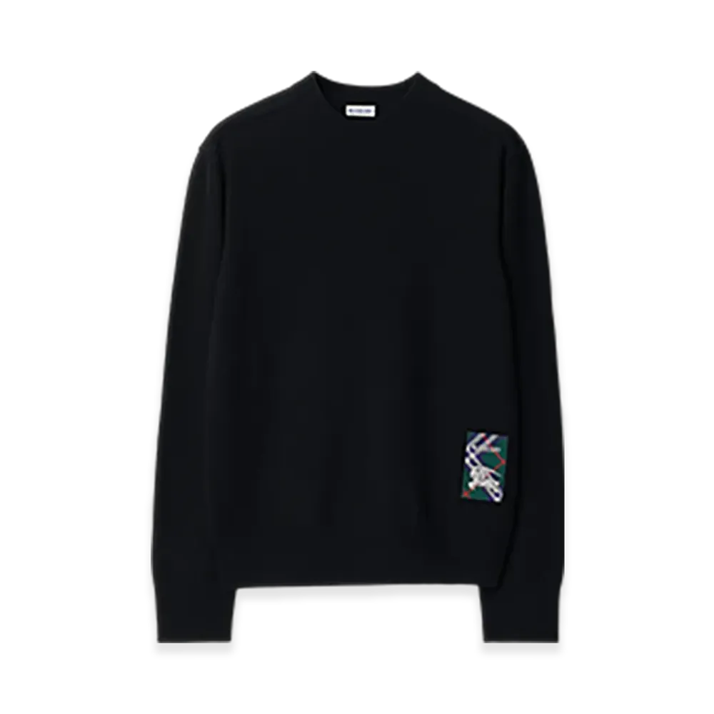 Burberry Check Label Wool Sweater "Black"
