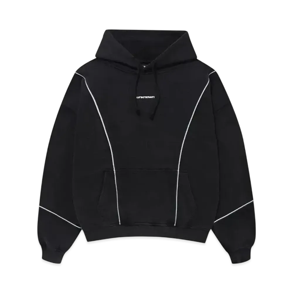 Unknown London Loose Fit Contrast Tape Hoodie "Black"