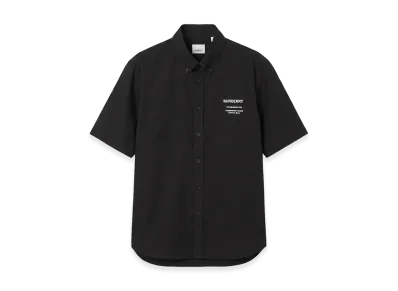 Burberry Rubberized Logo Short Sleeve Shirt "Black"