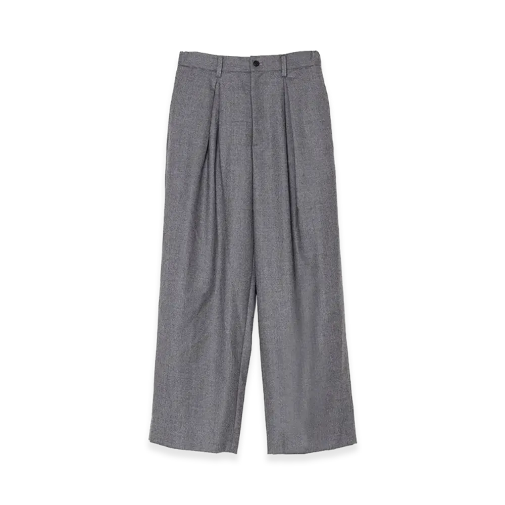 ssstein Wool Flannel Easy Wide Trousers "Gray"