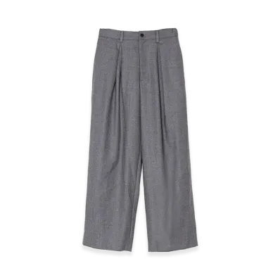 ssstein Wool Flannel Easy Wide Trousers "Gray"