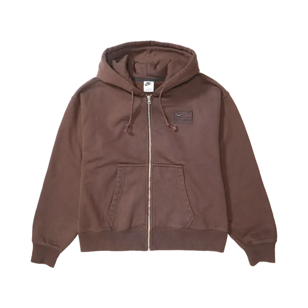 Stussy x Nike Stone Washed Fleece Zip Hoodie "Dark Cinder" (Asia Size) FJ9176-261