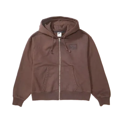 Stussy x Nike Stone Washed Fleece Zip Hoodie "Dark Cinder" (Asia Size) FJ9176-261