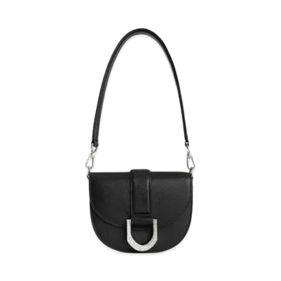 CHARLES & KEITH Gavine Ever Essence Leather Saddle Bag "Black"