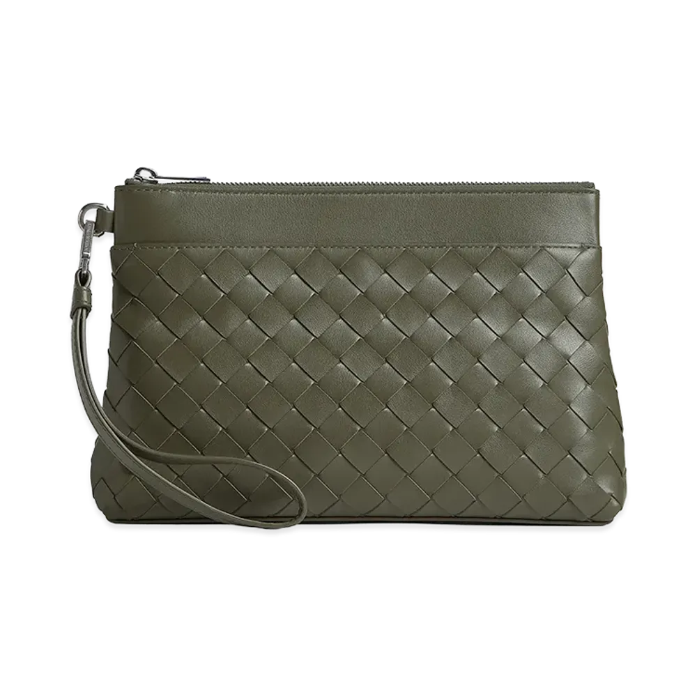 Bottega Veneta Intrecciato Prism Pouch "Crocodile"
