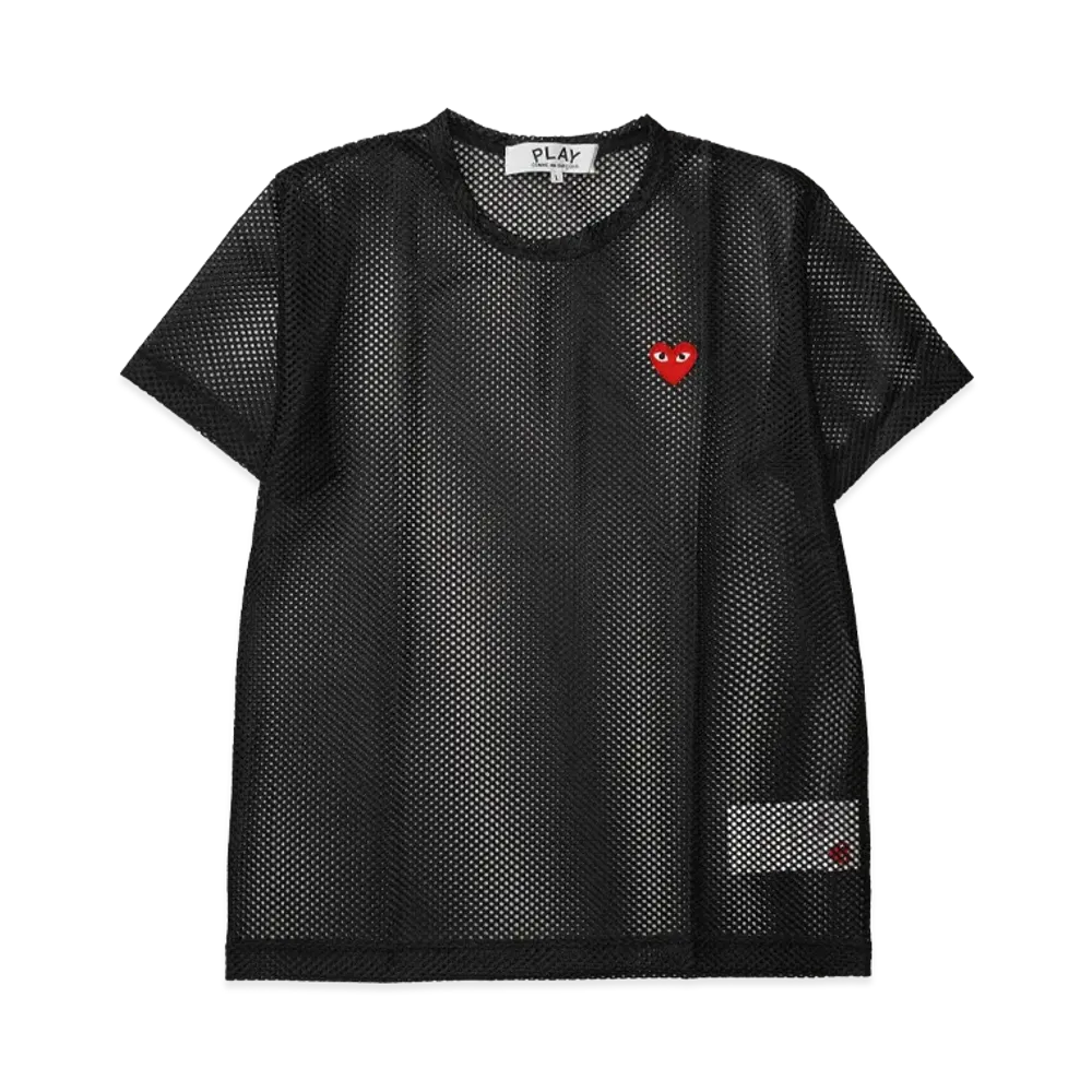 PLAY COMME des GARCONS Polyester Mesh Red Emblem "Black"