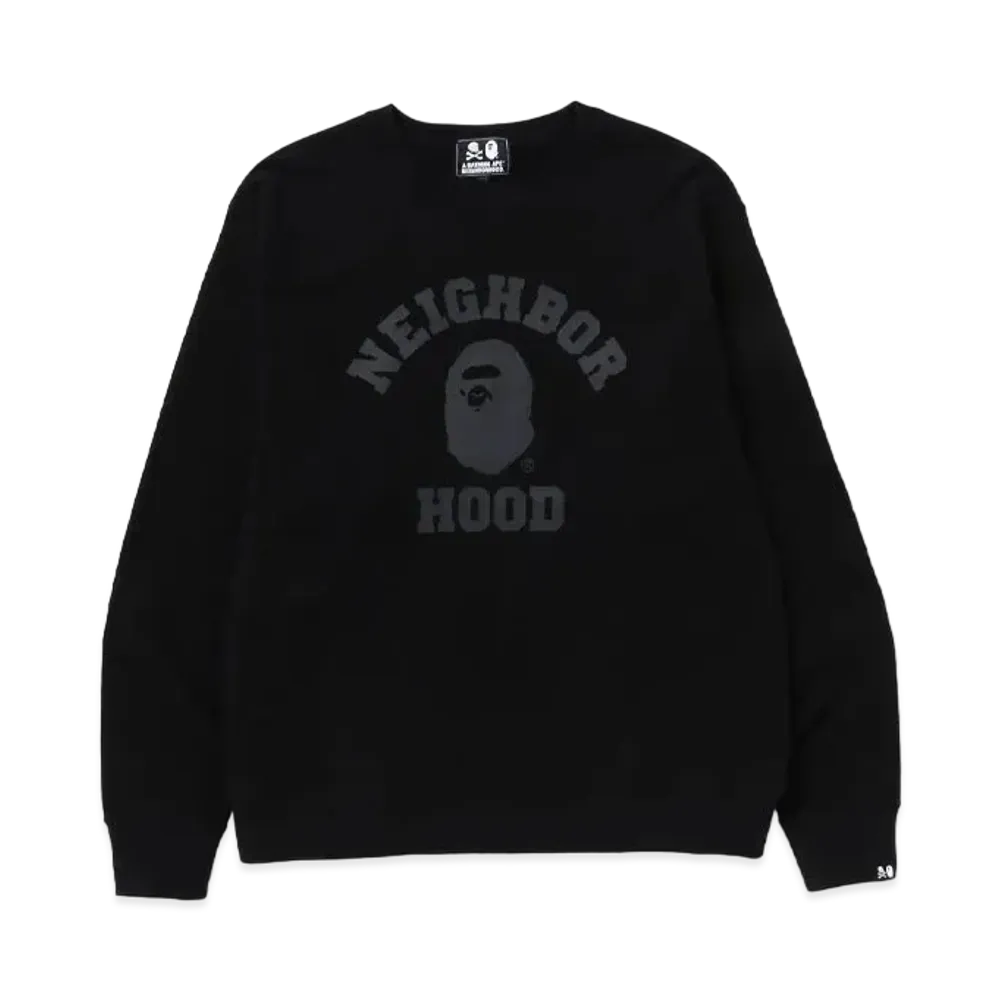 A BATHING APE x NEIGHBORHOOD Relaxed Fit Crewneck "Black"