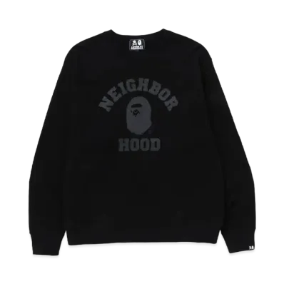 A BATHING APE x NEIGHBORHOOD Relaxed Fit Crewneck "Black"
