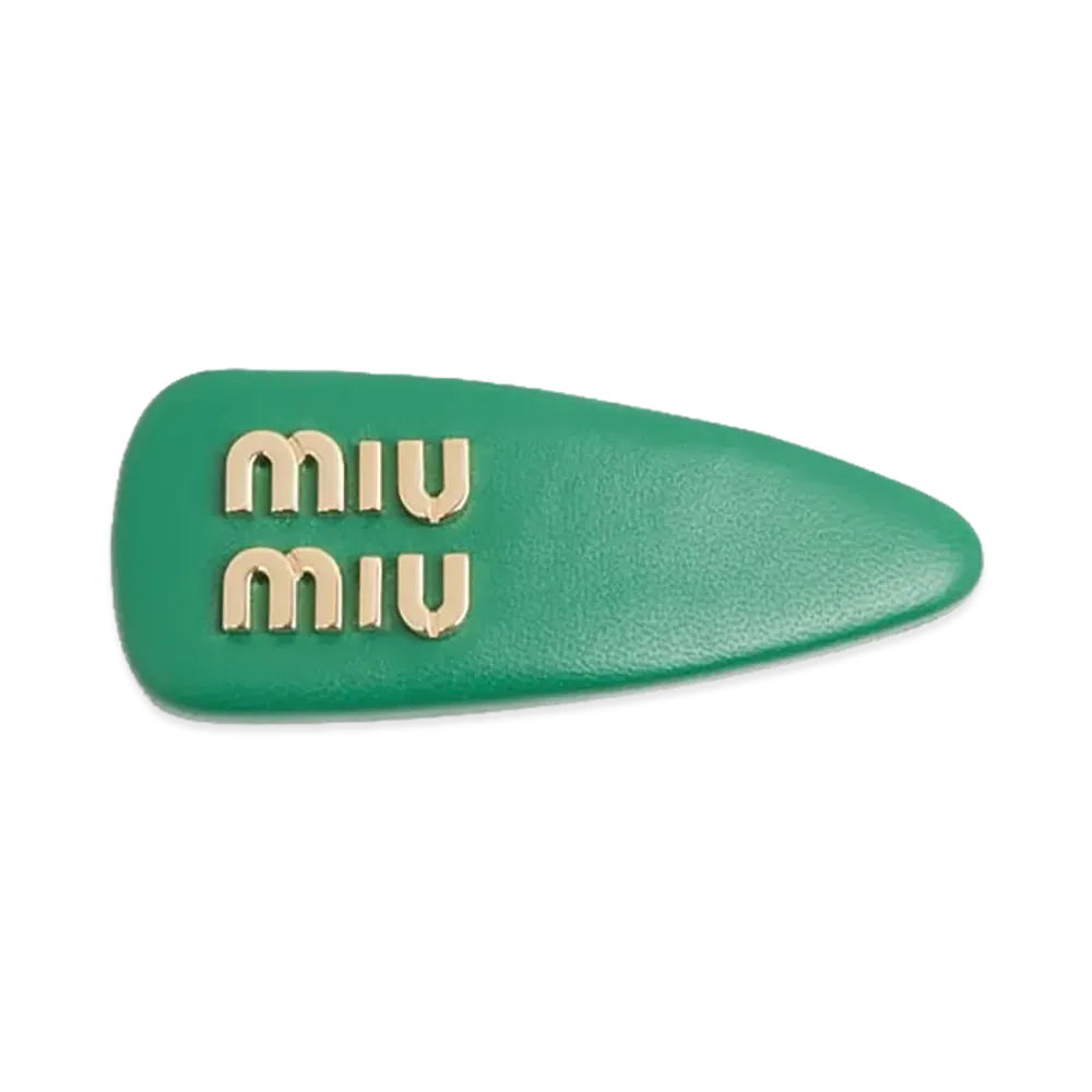 MIU MIU Women's Leather hair clip "Green"